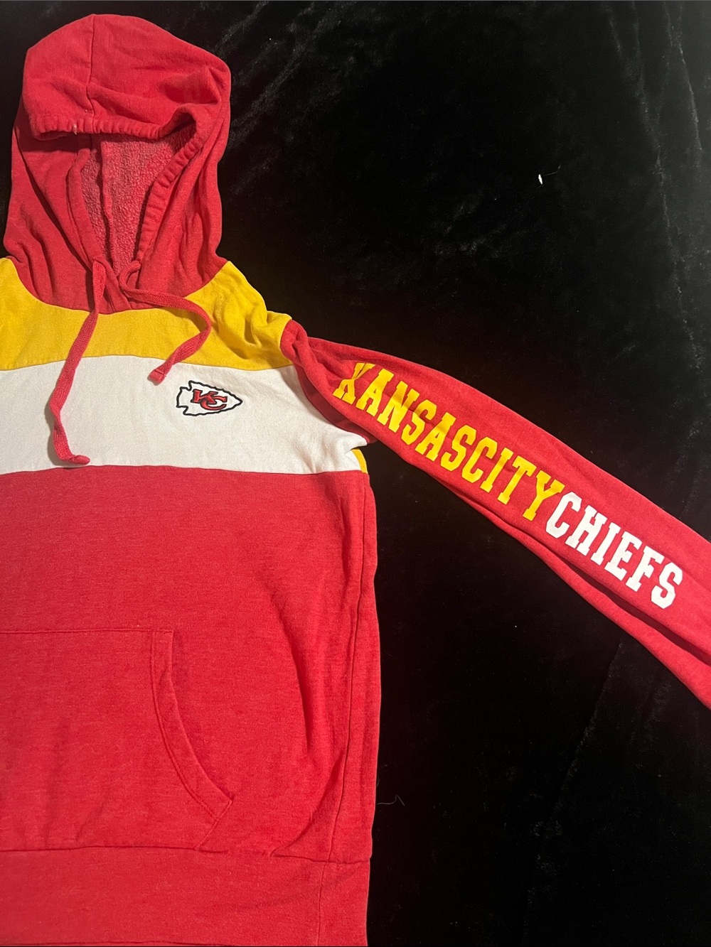 NFL Team Apparel Pullover Hoodie in Red and Yellow